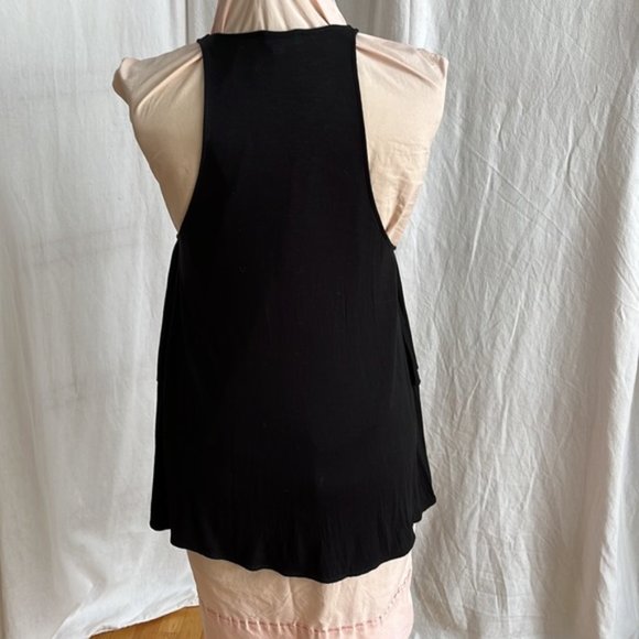 Wilfred Halter Style Tank Top with Flowy Layered Details Loose Fit Black - Picture 3 of 7